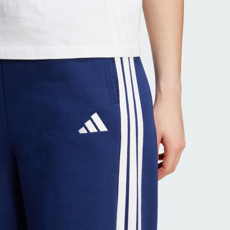 adidas adidas adidas 3-Streifen Wide Fleecehose Trainingshose Damen - Dark Blue - 1 | SportScheck