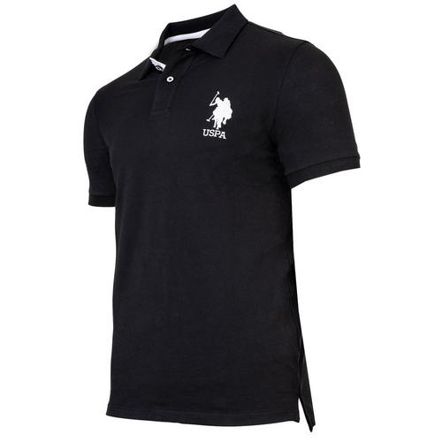Rückansicht von U.S. Polo Assn. Poloshirt Poloshirt Herren Schwarz