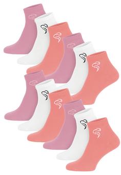 Black Snake 12 Pack Quarter Sneaker Socken Laufsocken Weiß Rosa Aprikot