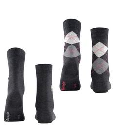 Rückansicht von Burlington Everyday X-Mas 2-Pack Freizeitsocken Damen sortiment (0070)