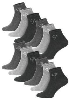 Black Snake 12 Pack Quarter Sneaker Socken Laufsocken Anthrazit Grau Hellgrau