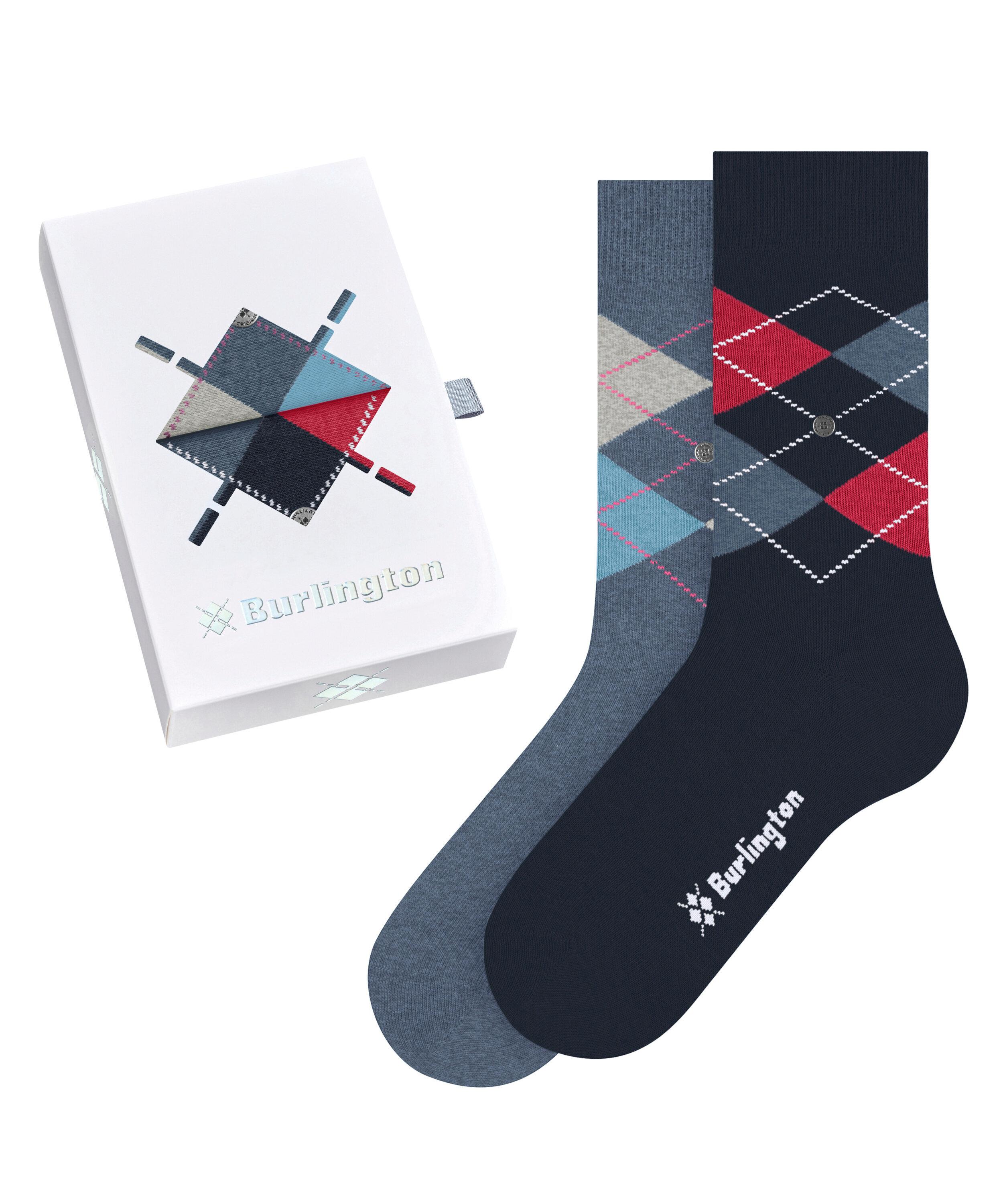 Burlington Basic Gift Box Argyle 2-Pack SO Socken Damen - sortiment (0070)