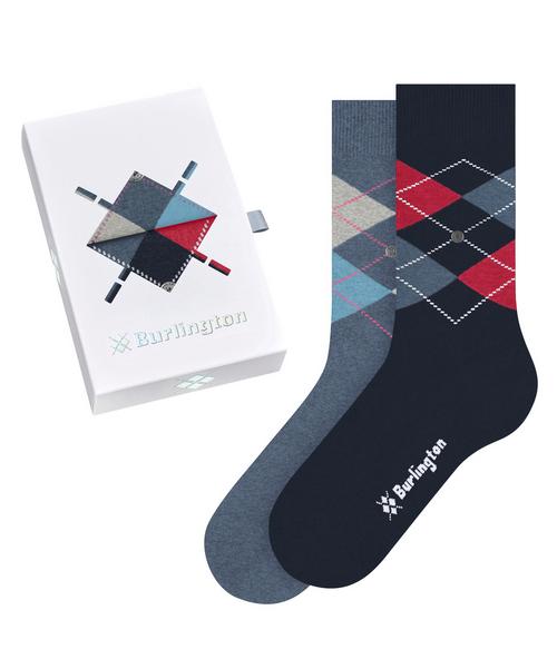 Burlington Basic Gift Box Argyle 2-Pack SO Socken Damen