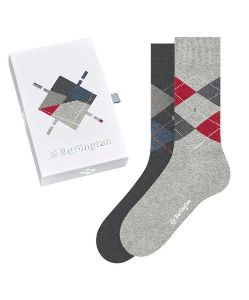Burlington Basic Gift Box Argyle 2-Pack SO Socken Herren