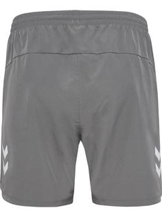Rückansicht von hummel Funktionsshorts Damen STEEL GRAY