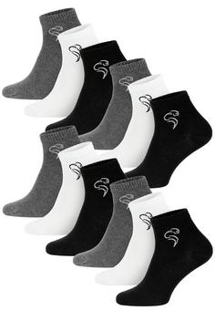 Black Snake 12 Pack Quarter Sneaker Socken Laufsocken Schwarz Grau Weiß