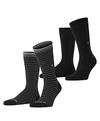 Burlington Everyday Stripe SO - Mixed 2-Pack Socken Herren - black (3000)