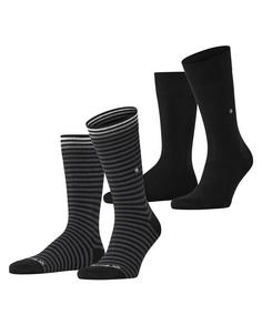 Burlington Everyday Stripe SO Mixed 2-Pack Freizeitsocken Herren black (3000)