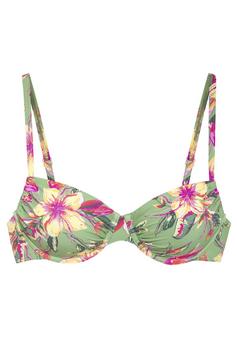 Lascana Bügel-Bikini-Top Bikini Oberteil Damen salbei-pink bedruckt