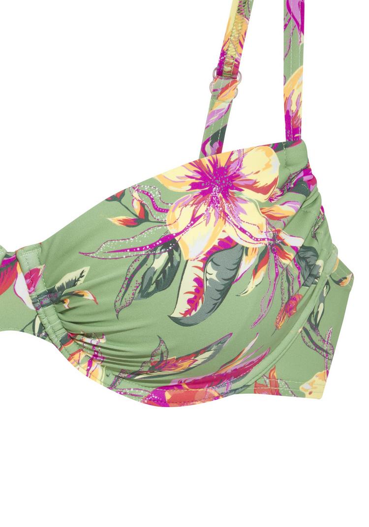 Lascana Lascana B&uuml;gel-Bikini-Top Bikini Oberteil Damen - salbei-pink bedruckt - 1 | SportScheck