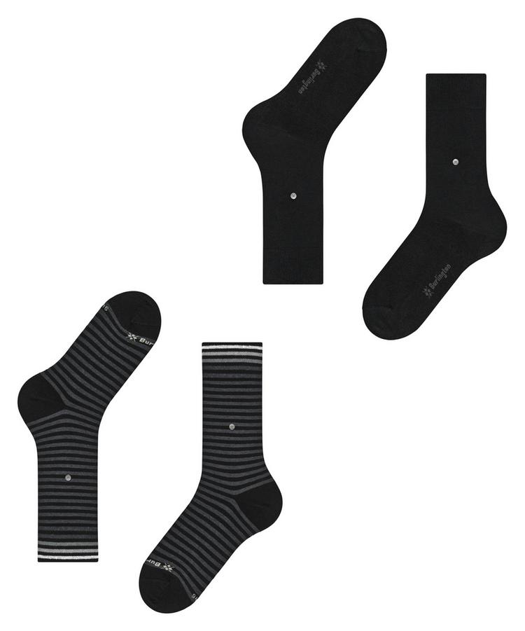 Burlington Burlington Everyday Stripe SO - Mixed 2-Pack Socken Herren - black (3000) - 2 | SportScheck