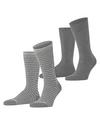 Burlington Everyday Stripe SO - Mixed 2-Pack Socken Herren - light greymel. (3390)