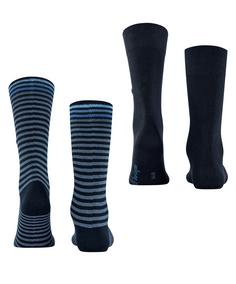 Rückansicht von Burlington Everyday Stripe SO Mixed 2-Pack Freizeitsocken Herren marine (6120)