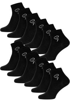 Black Snake 12 Pack Quarter Sneaker Socken Laufsocken Schwarz