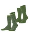 Burlington Everyday Stripe  Mixed 2-Pack Socken Herren - fir green (7656)