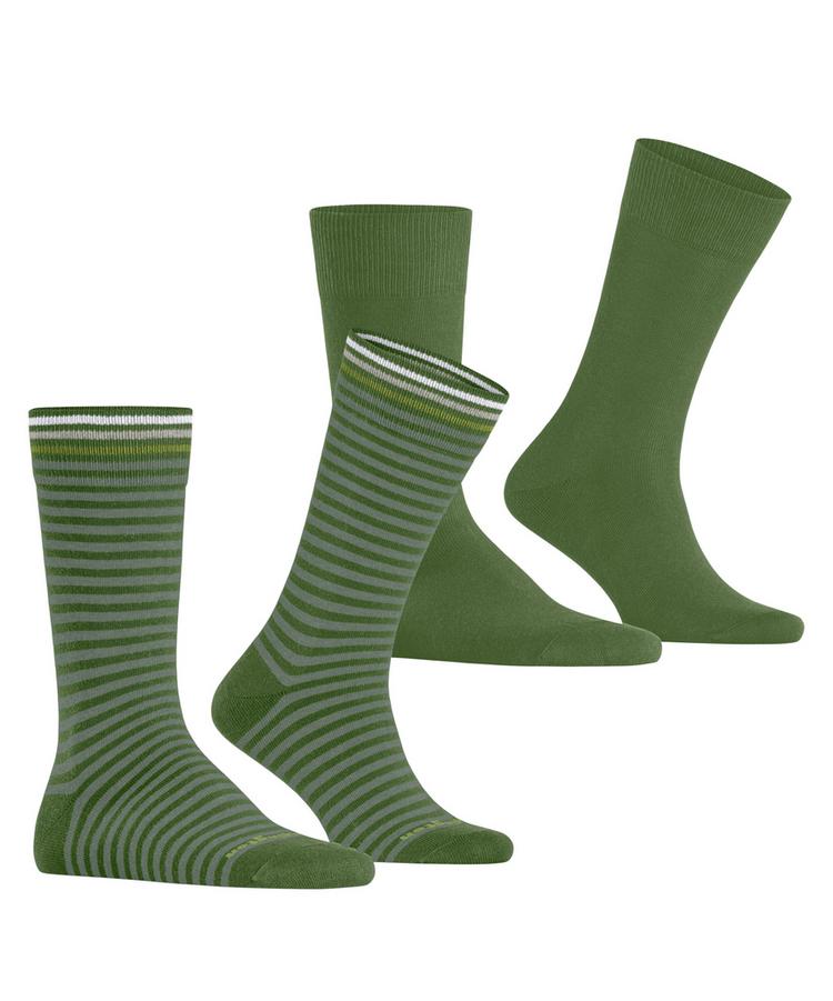 Burlington Burlington Everyday Stripe SO - Mixed 2-Pack Socken Herren - fir green (7656) - 0 | SportScheck