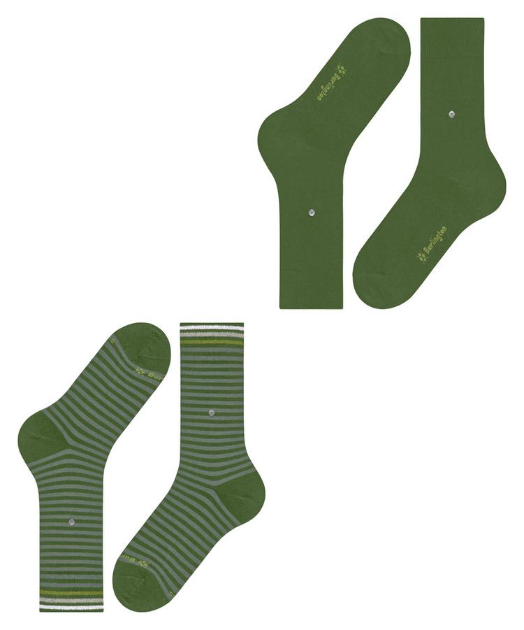 Burlington Burlington Everyday Stripe SO - Mixed 2-Pack Socken Herren - fir green (7656) - 2 | SportScheck