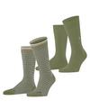 Burlington Everyday Stripe SO - Mixed 2-Pack Socken Herren - salvia (7472)