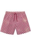 S.OLIVER Badeshorts Badehose Herren - rot bedruckt