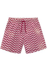 S.OLIVER Badeshorts Badehose Herren - rot bedruckt