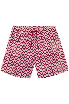 S.OLIVER Badeshorts Badeshorts Herren rot bedruckt
