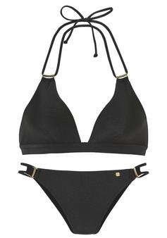 JETTE Triangel-Bikini Bikini Set Damen schwarz