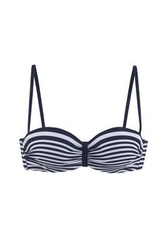 Lascana Bügel-Bandeau-Bikini-Top Bikini Oberteil Damen marine-weiß