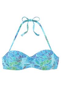 sunseeker B&uuml;gel-Bandeau-Bikini-Top Bikini Oberteil Damen - t&uuml;rkis bedruckt
