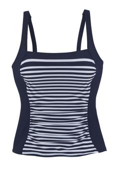 Lascana Tankini-Top Tankini Oberteil Damen marine-weiß