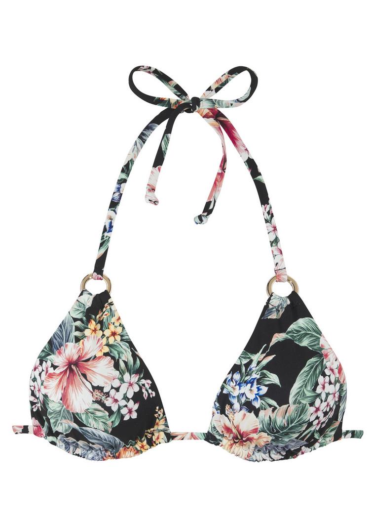 Lascana Lascana Triangel-Bikini-Top Bikini Oberteil Damen - schwarz bedruckt - 0 | SportScheck