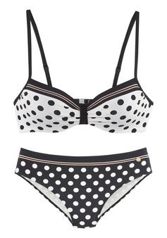 Lascana Bügel-Bikini Bikini Set Damen schwarz/creme