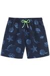 S.OLIVER Badeshorts Badehose Herren - marine bedruckt