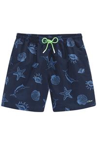 S.OLIVER Badeshorts Badehose Herren - marine bedruckt