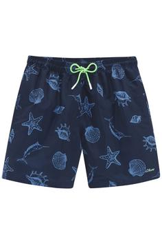 S.OLIVER Badeshorts Badeshorts Herren marine bedruckt