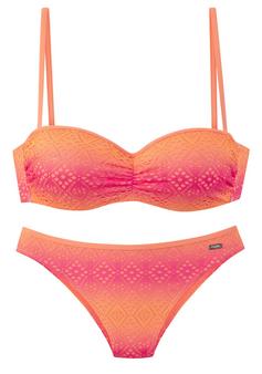Buffalo Bügel-Bandeau-Bikini Bikini Set Damen pink-orange