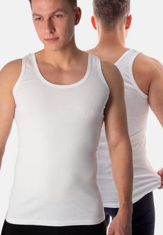 Rückansicht von Black Snake 10 Pack Herren Feinripp-Unterhemd Unterhemd Herren Weiß