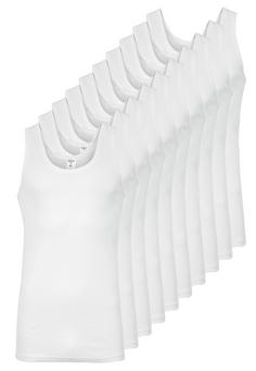 Black Snake 10 Pack Herren Feinripp-Unterhemd Unterhemd Herren Weiß