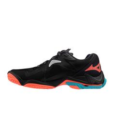 Rückansicht von Mizuno Weiß Hallenschuhe Herren schwarz
