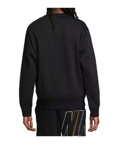 Rückansicht von Nike Club Fleece Brushed Back Crew Sweatshirt Sweatshirt Herren schwarz