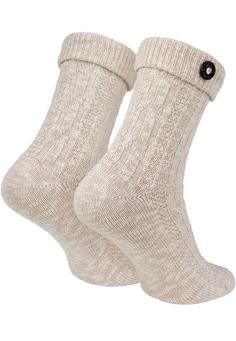 Rückansicht von Black Snake Trachten Socken mit Zierknopf Freizeitsocken Naturmelange