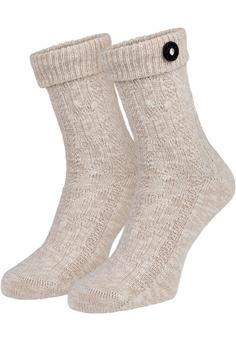 Black Snake Trachten Socken mit Zierknopf Freizeitsocken Naturmelange