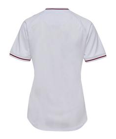 Rückansicht von hummel Denmark DBU Trikot Away 2025 Damen Weiß Fußballtrikot Damen weiss