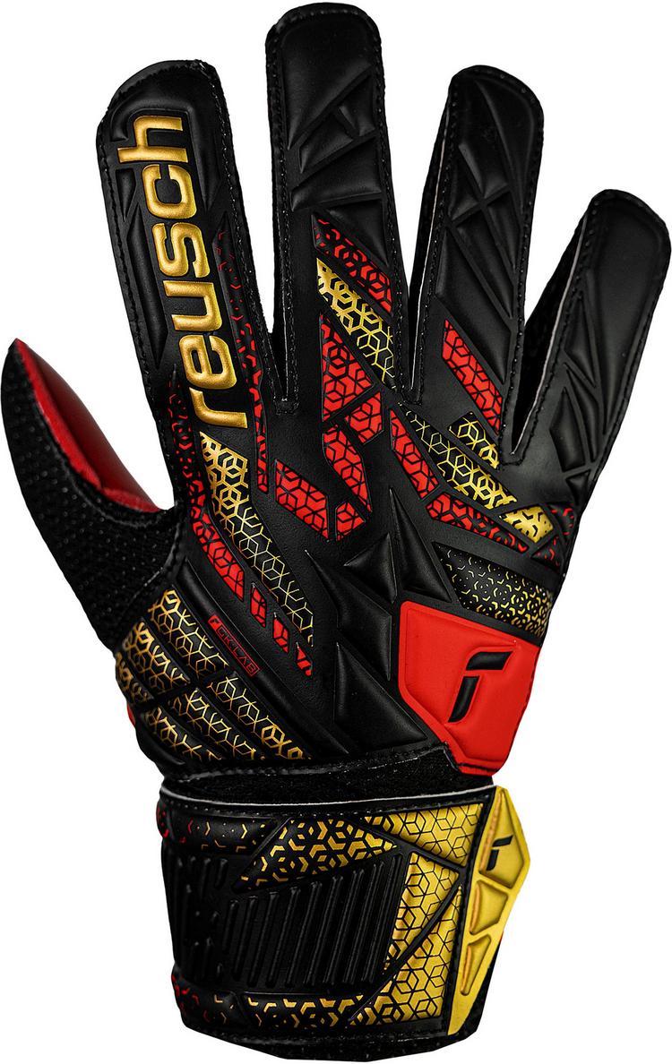 Reusch Reusch Attrakt Solid Junior Torwarthandschuhe - 7075 blck/gold/firy red - 5 | SportScheck