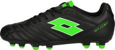 Lotto Stadio 705 Fußballschuhe 1NI All Black/Spring Green
