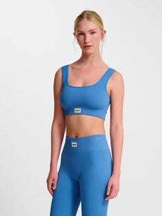 Rückansicht von hummel hmlPULSE SEAMLESS RIB BRA Funktionstop Damen RIVERSIDE