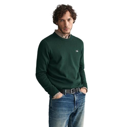 Rückansicht von GANT Strickpullover Strickpullover Herren Grün (Tartan Green)