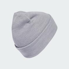 Rückansicht von adidas New Logo Beanie Cuff Beanie Light Grey Heather / White