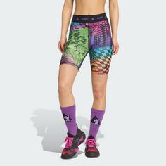 Rückansicht von adidas adidas x Jeremy Scott Biker Short Tights Damen Multicolor / Semi Lucid Fuchsia / Active Purple
