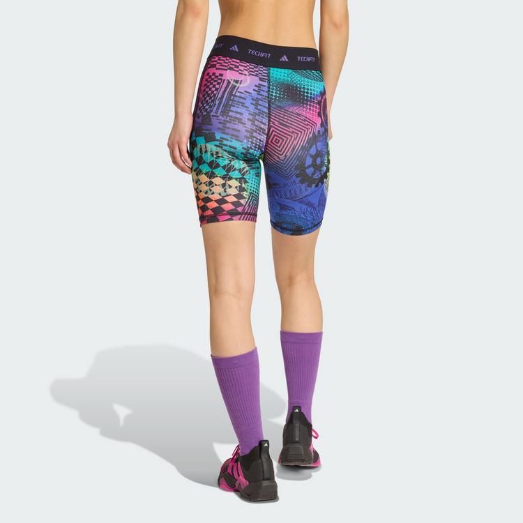 adidas adidas adidas x Jeremy Scott Biker Short Tights Damen - Multicolor / Semi Lucid Fuchsia / Active Purple - 1 | SportScheck