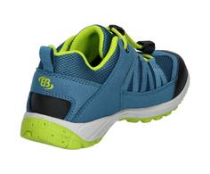 Rückansicht von Brütting Outdoorschuh Wanderschuhe Kinder petrol/lemon